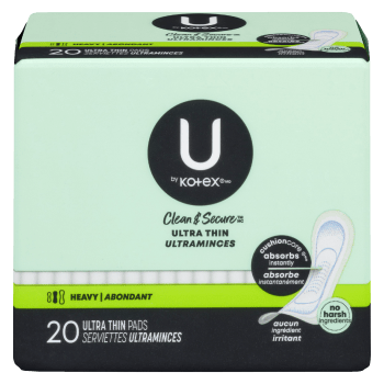 U by Kotex Clean & Secure Heavy 20 Ultra Thin Pads