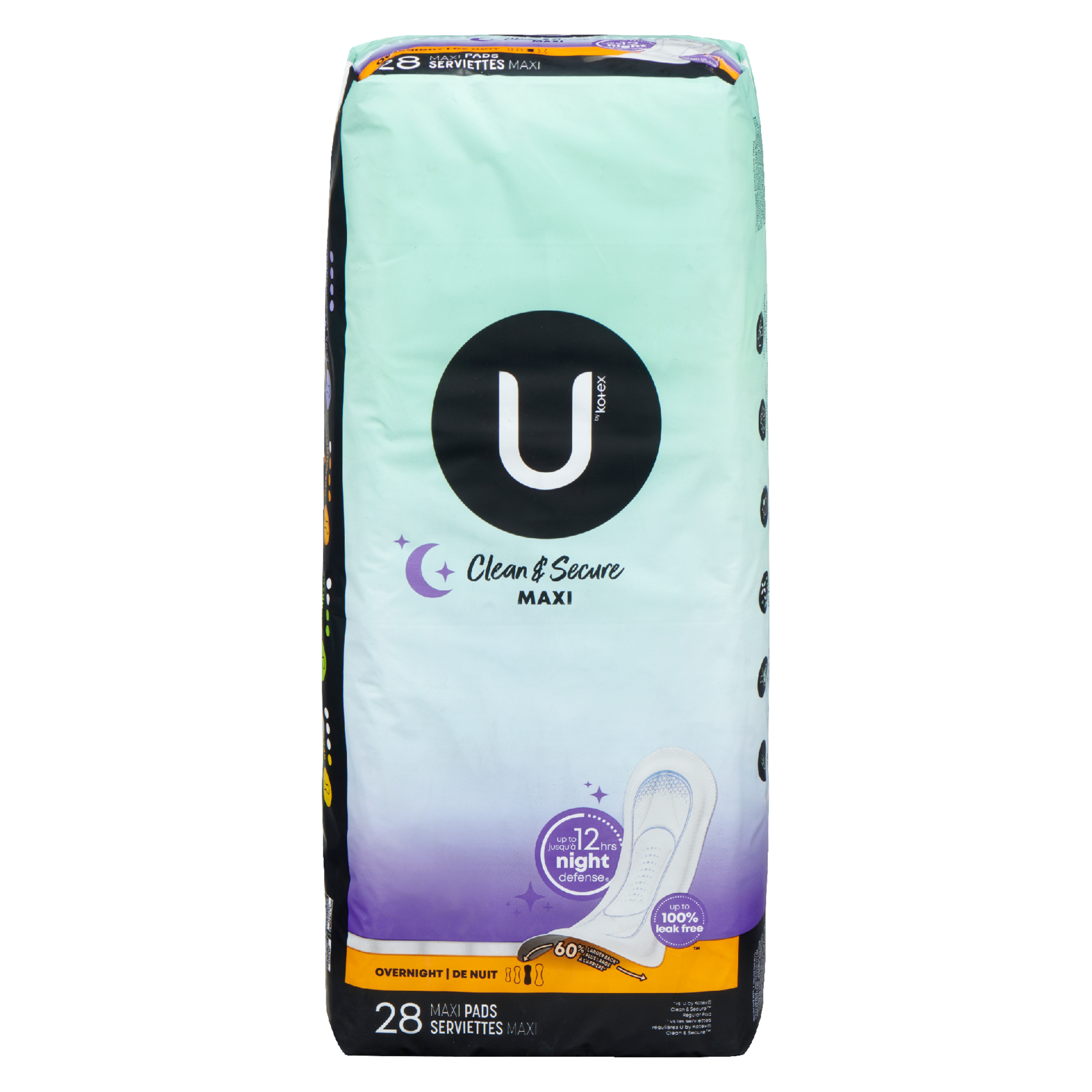 U by Kotex Clean & Secure Overnight 28 Maxi Pads