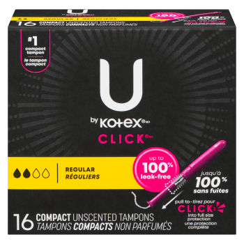 U by Kotex Click Regular 16 Compact Unscented Tampons