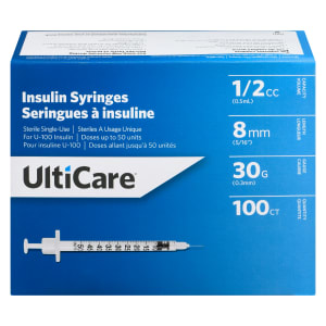 UltiCare Insulin Syringes 0.5 ml 100 Ct