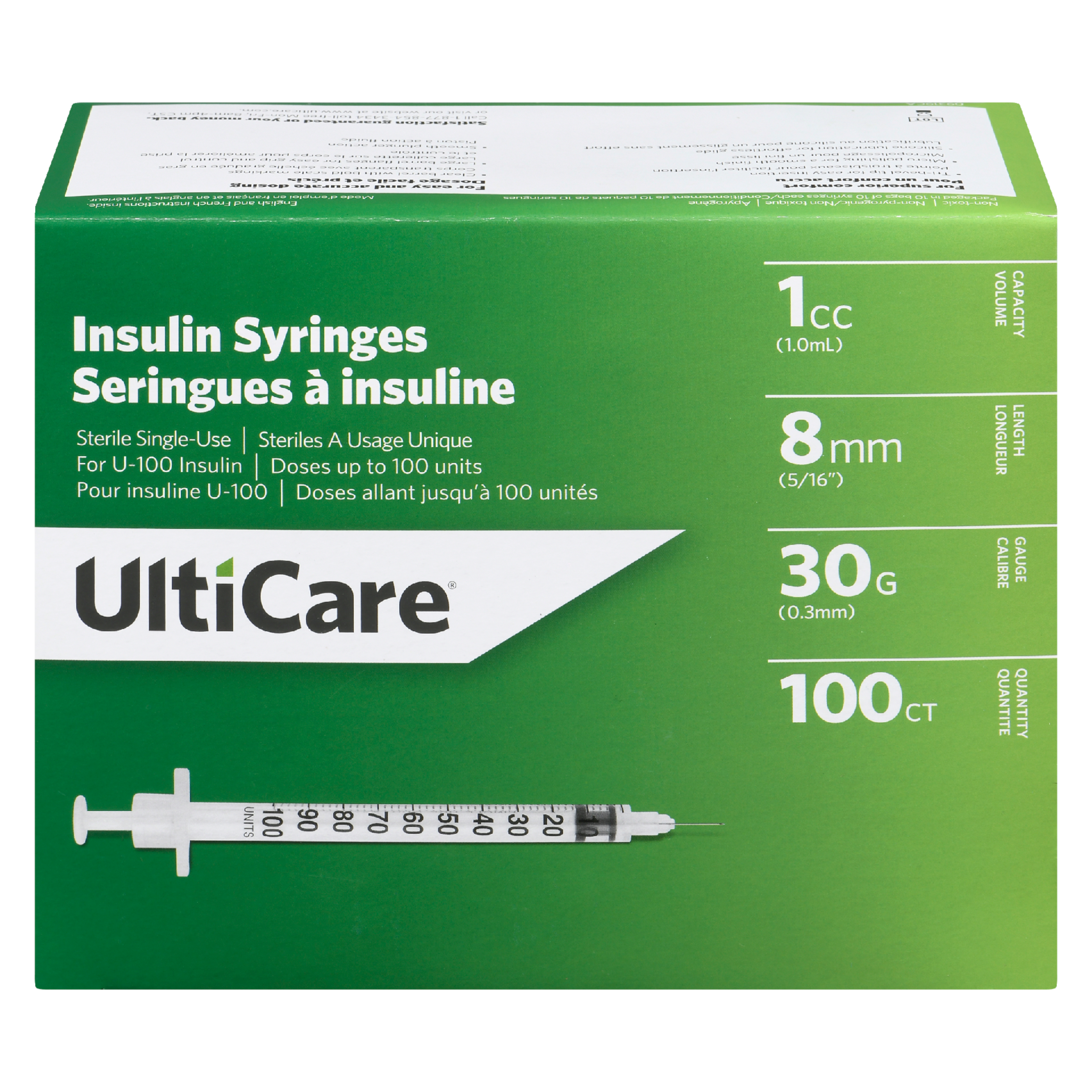 UltiCare Insulin Syringes 1.0 ml 100 Ct