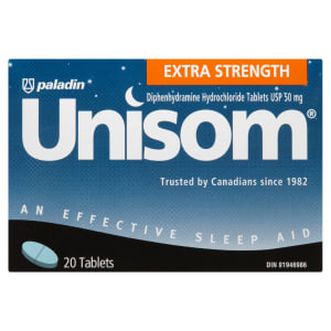 Unisom Diphenhydramine Hydrochloride Tablets USP 50 mg Extra Strength 20 Tablets
