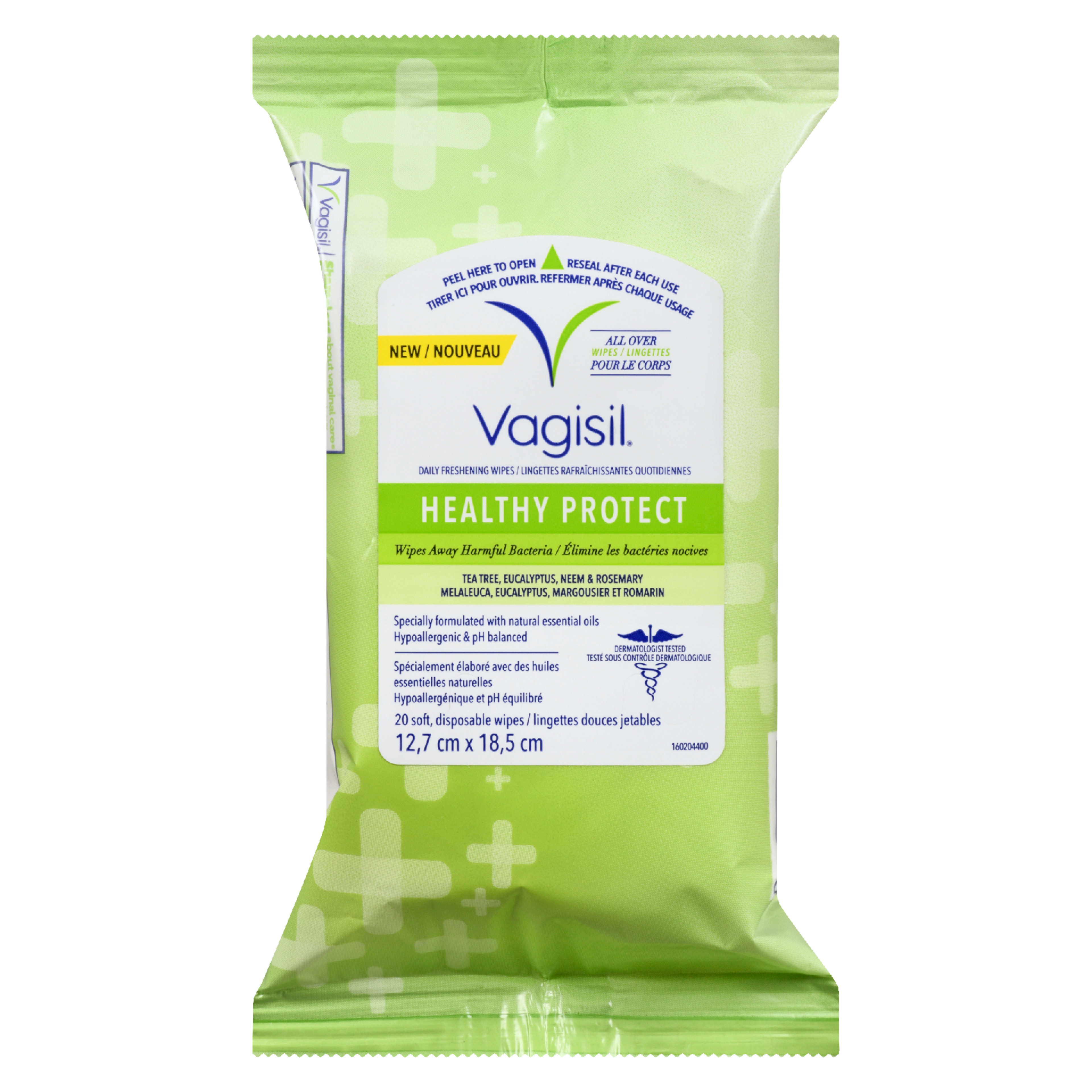 Vagisil Daily Freshening Wipes All Over Wipes 20 Soft, Disposable Wipes