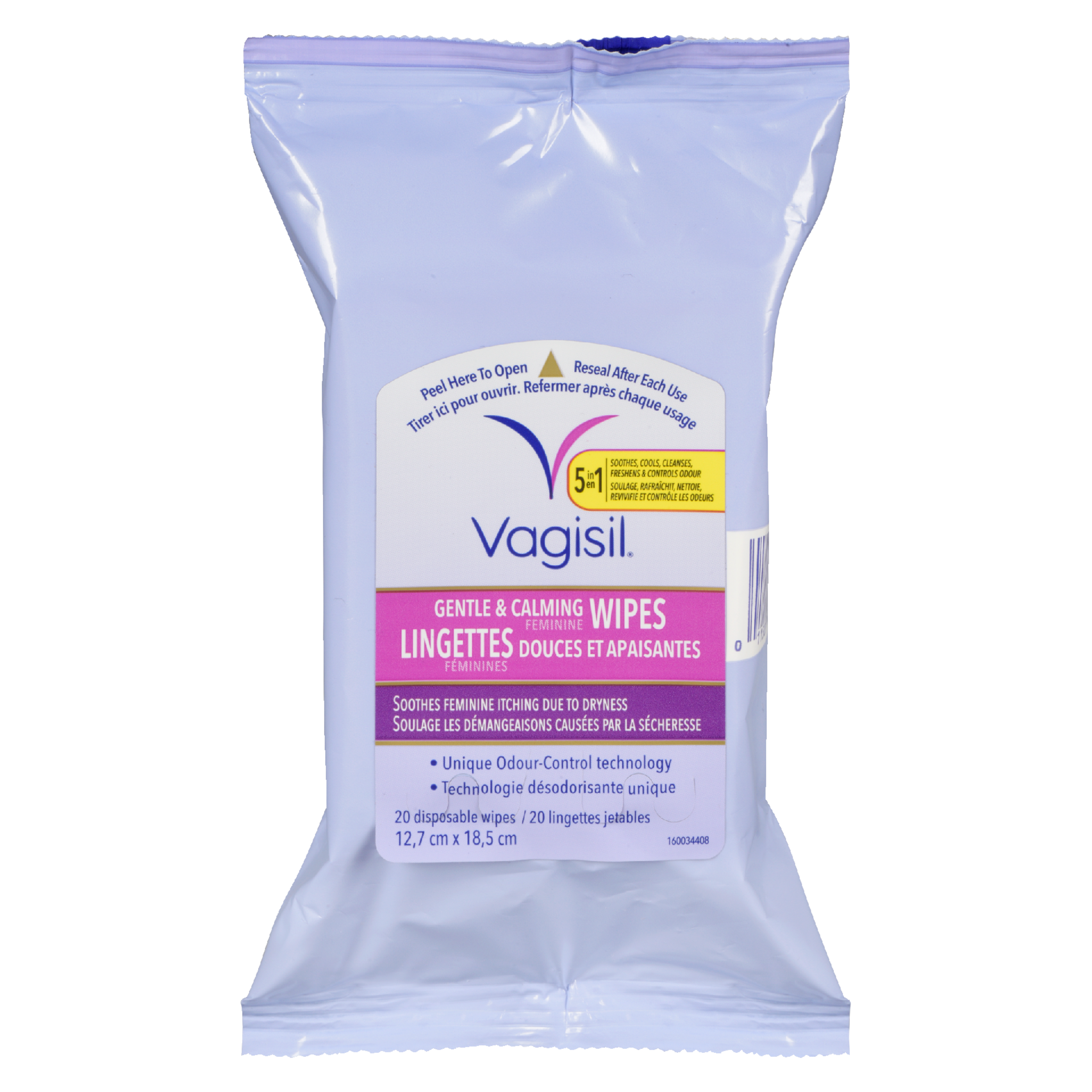 Vagisil Gentle & Calming Feminine Wipes 20 Disposable Wipes