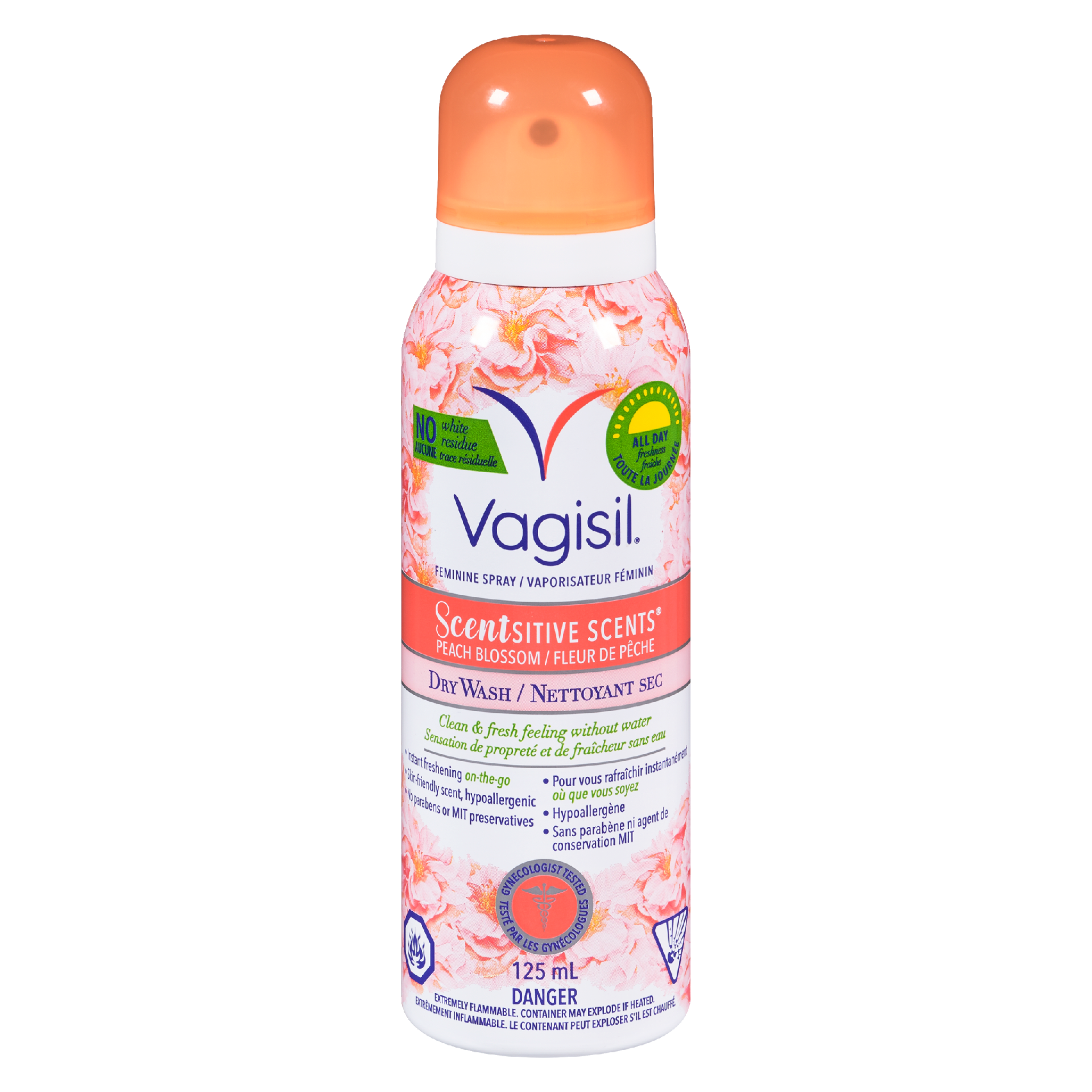 Vagisil Scentsitive Scents Feminine Spray Peach Blossom Dry Wash 125 ml