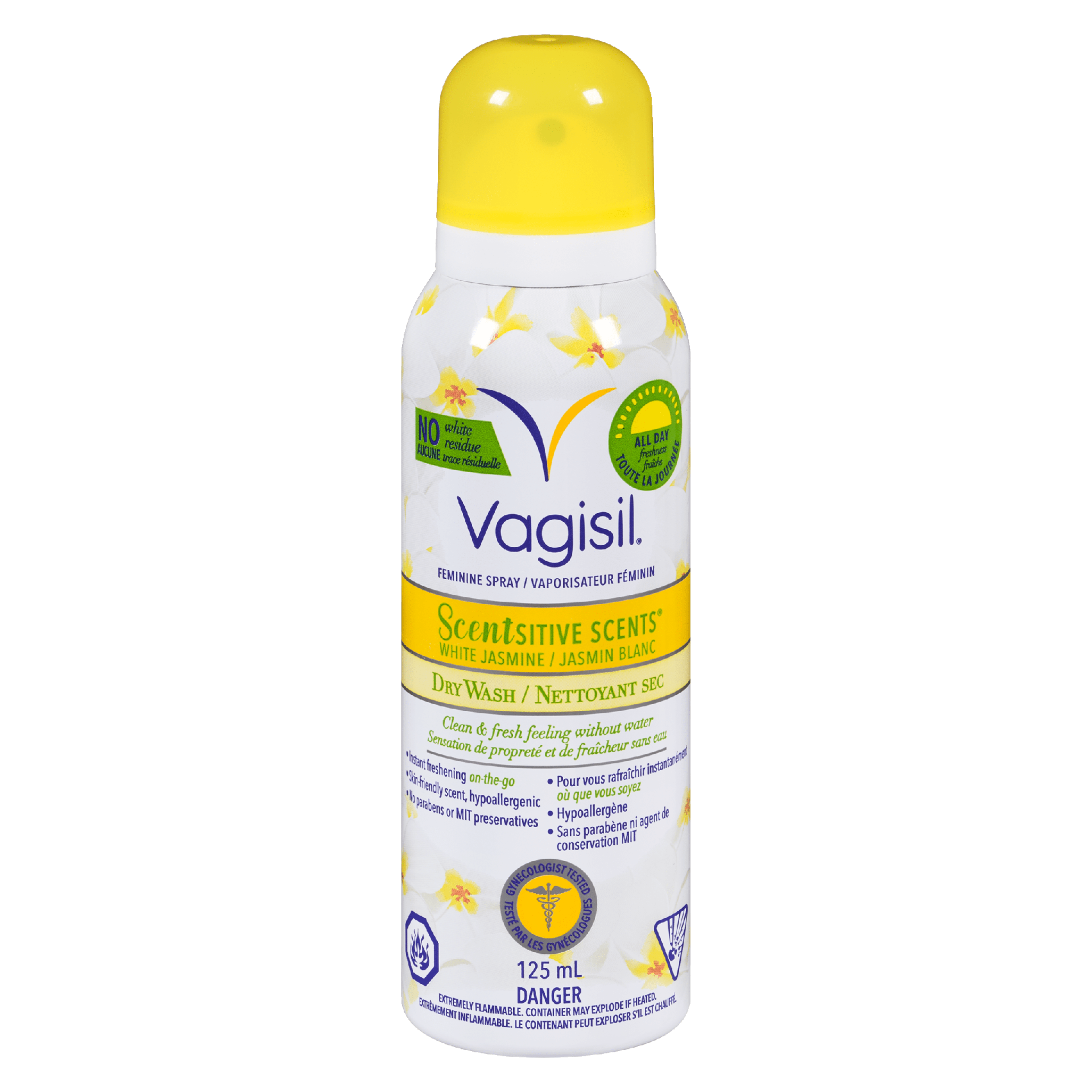 Vagisil Scentsitive Scents Feminine Spray White Jasmine Dry Wash 125 ml