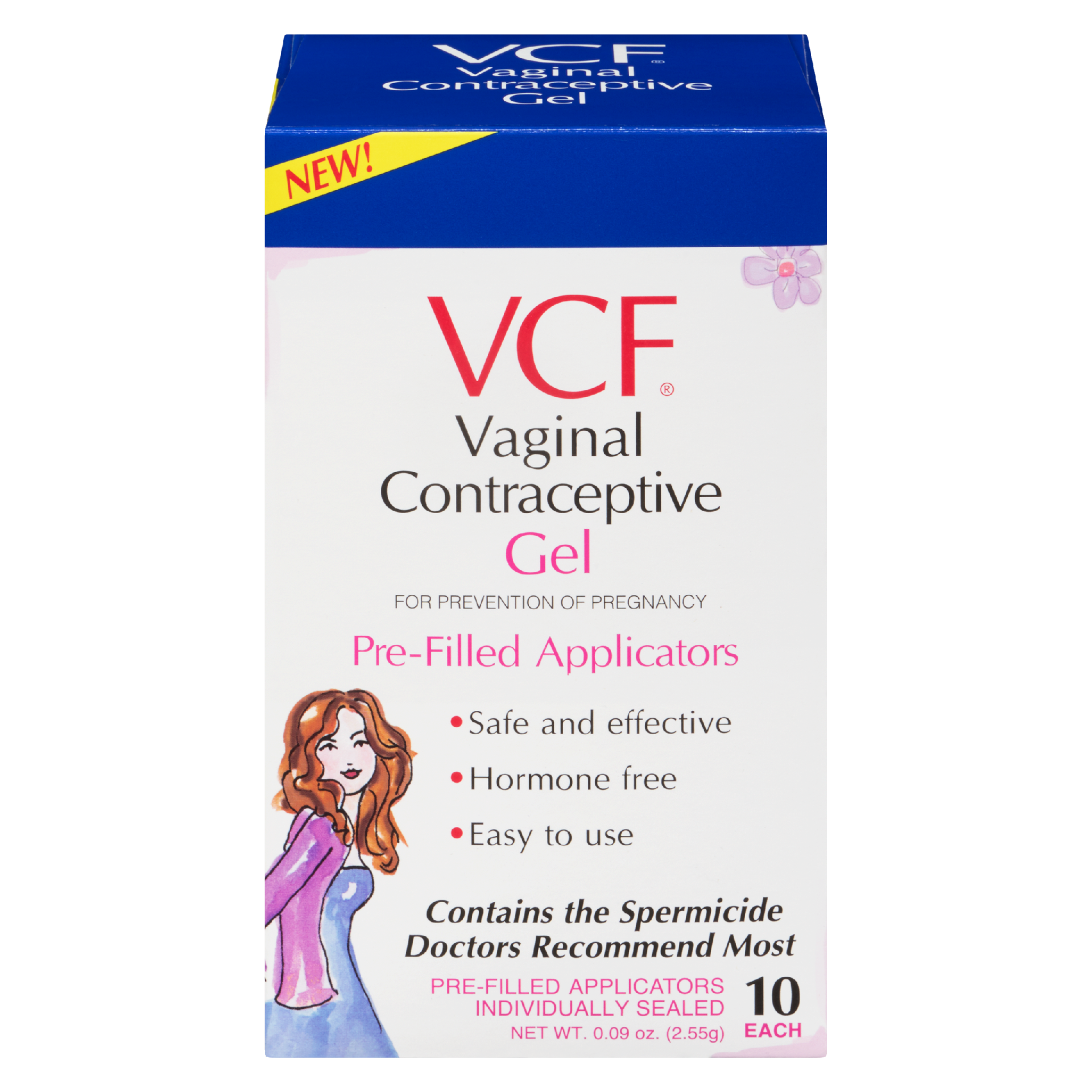 VCF Pre-Filled Applicators Vaginal Contraceptive Gel 10 Pre-Filled Applicators Individually Sealed x 2.55 g Each
