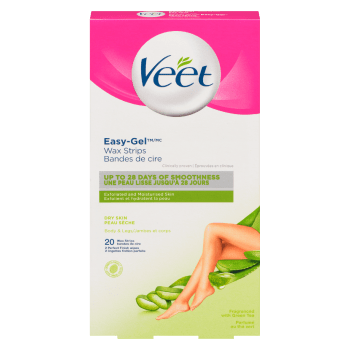 Veet Easy-Gel Wax Strips Dry Skin Body & Legs 20 Wax Strips