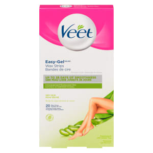 Veet Easy-Gel Wax Strips Dry Skin Body & Legs 20 Wax Strips