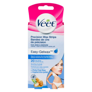 Veet Precision Wax Strips Face, Bikini & Underarm 20 Wax Strips