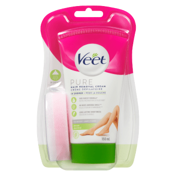 Veet Pure Hair Removal Cream in Shower Legs and Body Dry Skin 150 ml