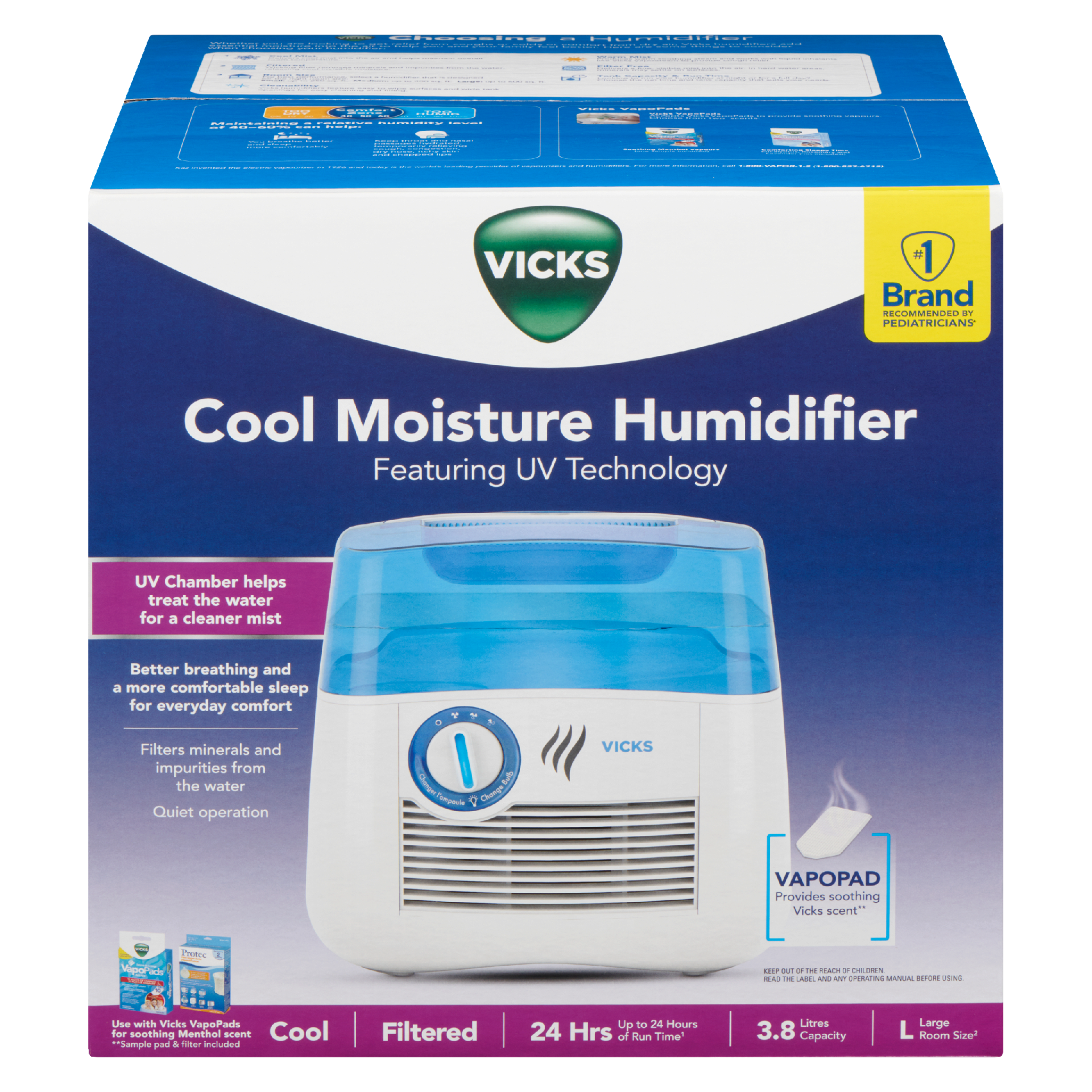 Vicks Cool Moisture Humidifier 3.8 L