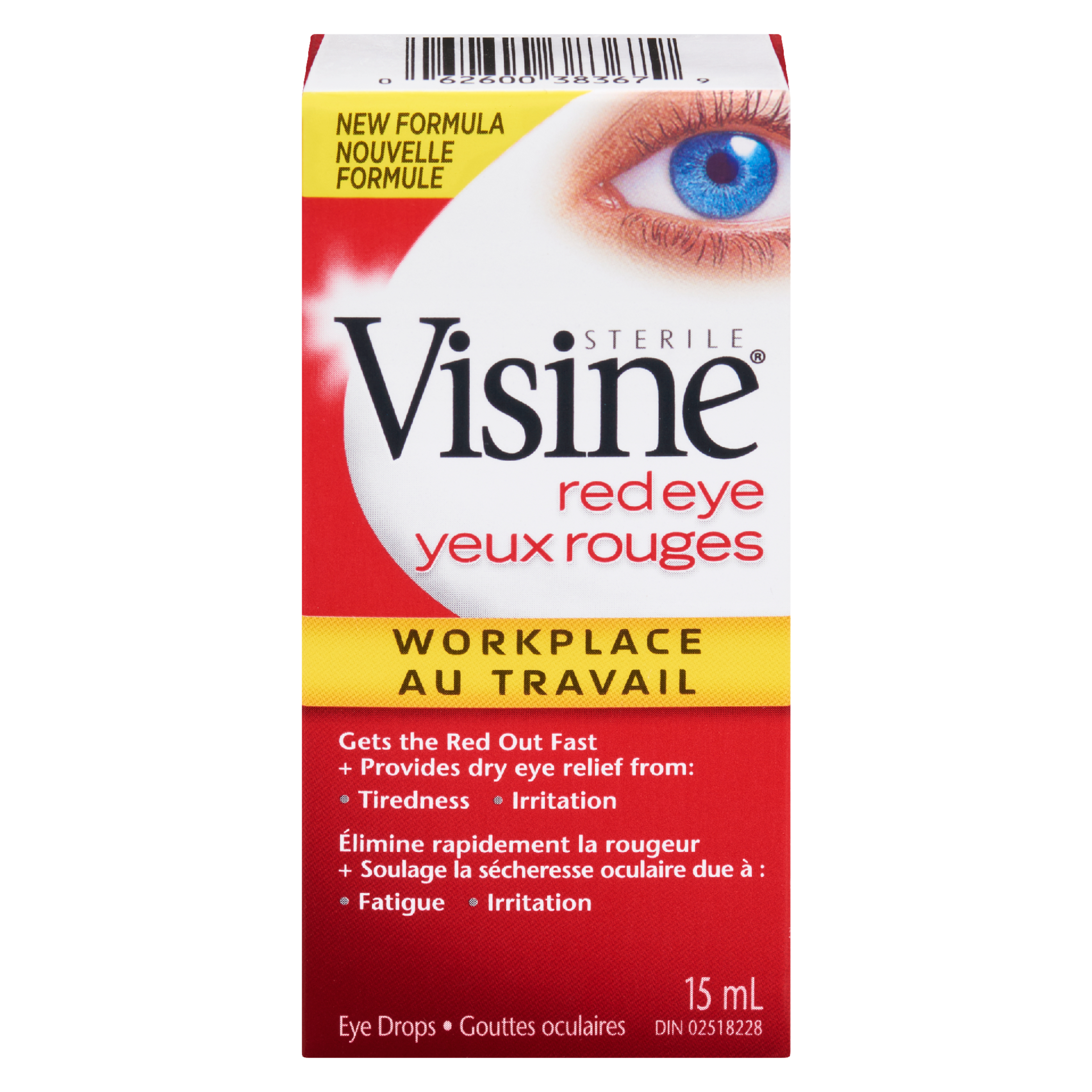 Visine Eye Drops Sterile Red Eye Workplace 15 ml