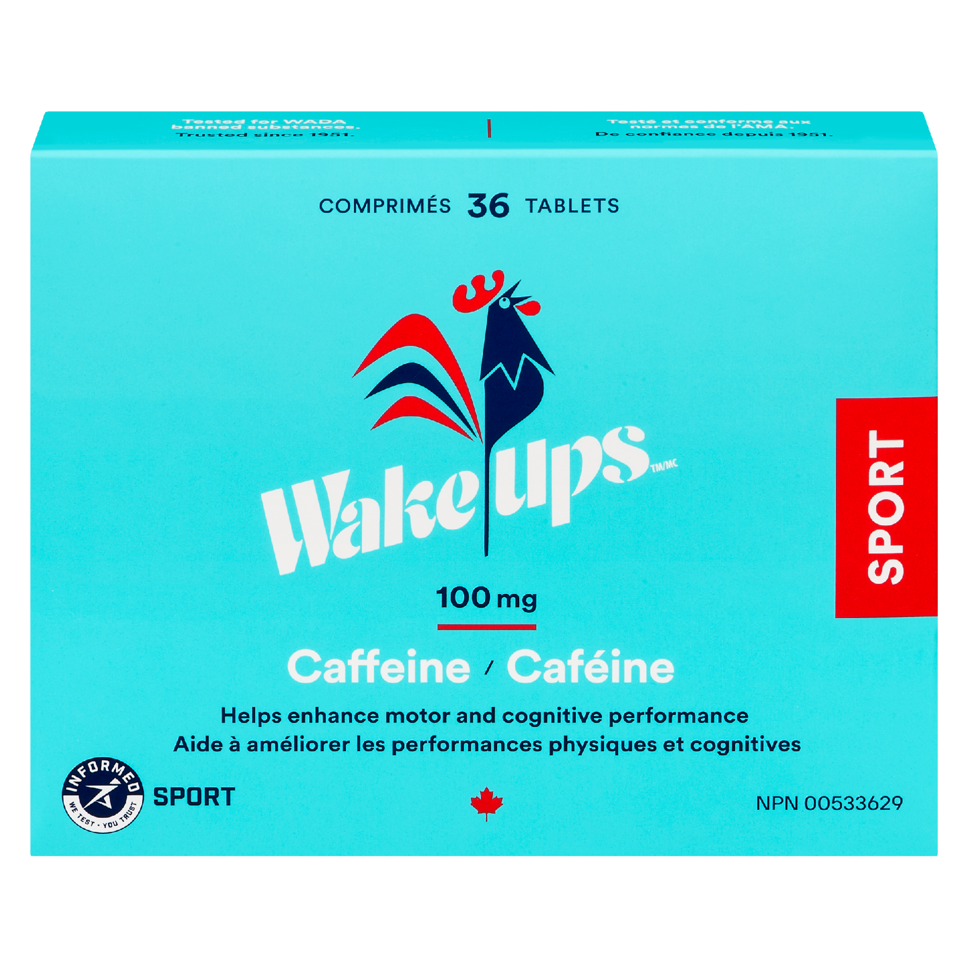 Wake-Ups Caffeine 100 mg Sport 36 Tablets