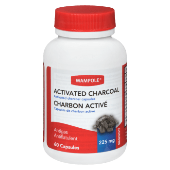 Wampole Antigas Activated Charcoal 225 mg 60 Capsules