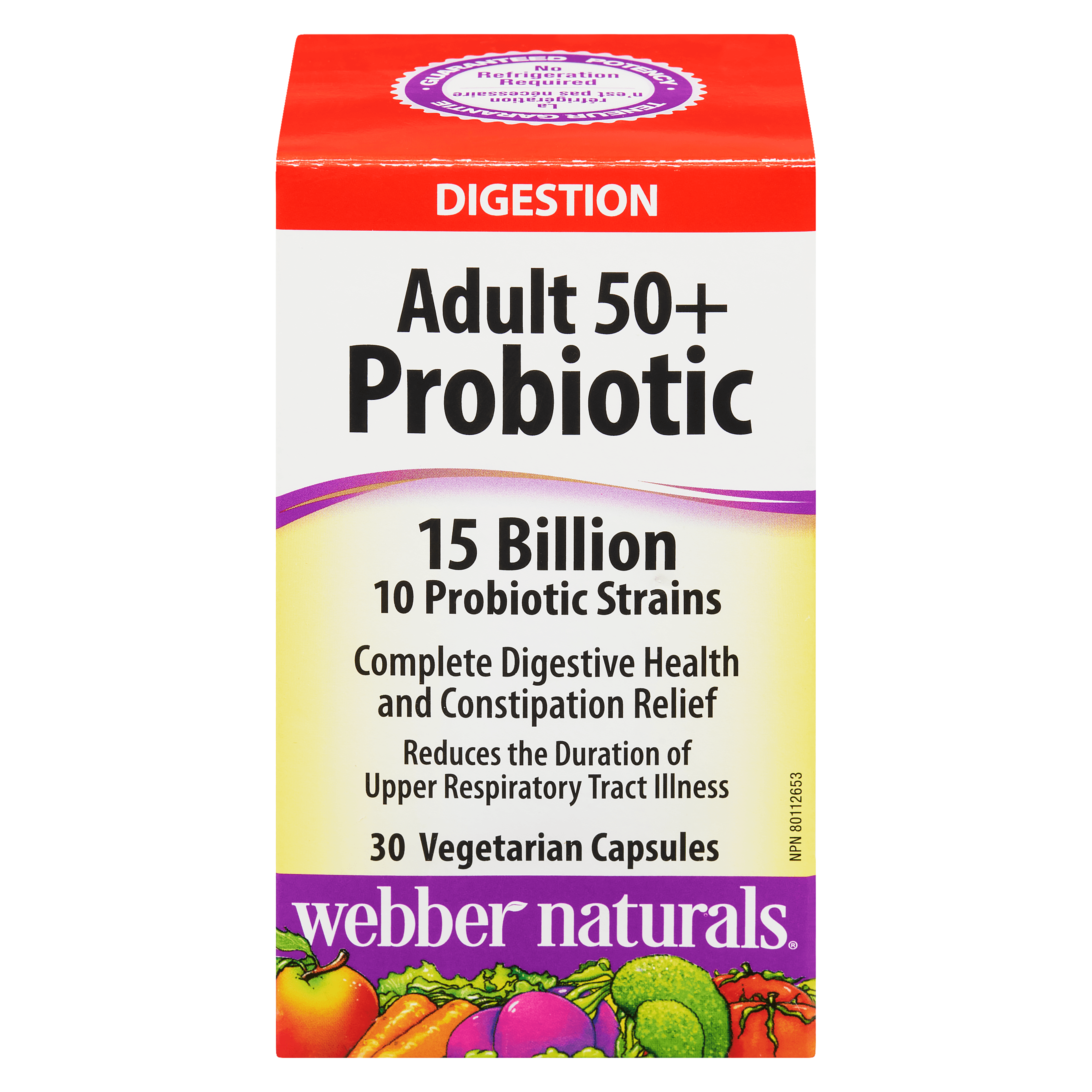 Webber Naturals Adult 50+ Probiotic 15 Billion 30 Vegetarian Capsules