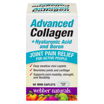 Webber Naturals Advanced Collagen + Hyaluronic Acid and Boron with Type II Collagen 40 Mini Caplets