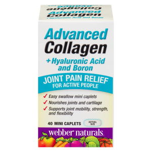 Webber Naturals Advanced Collagen + Hyaluronic Acid and Boron with Type II Collagen 40 Mini Caplets