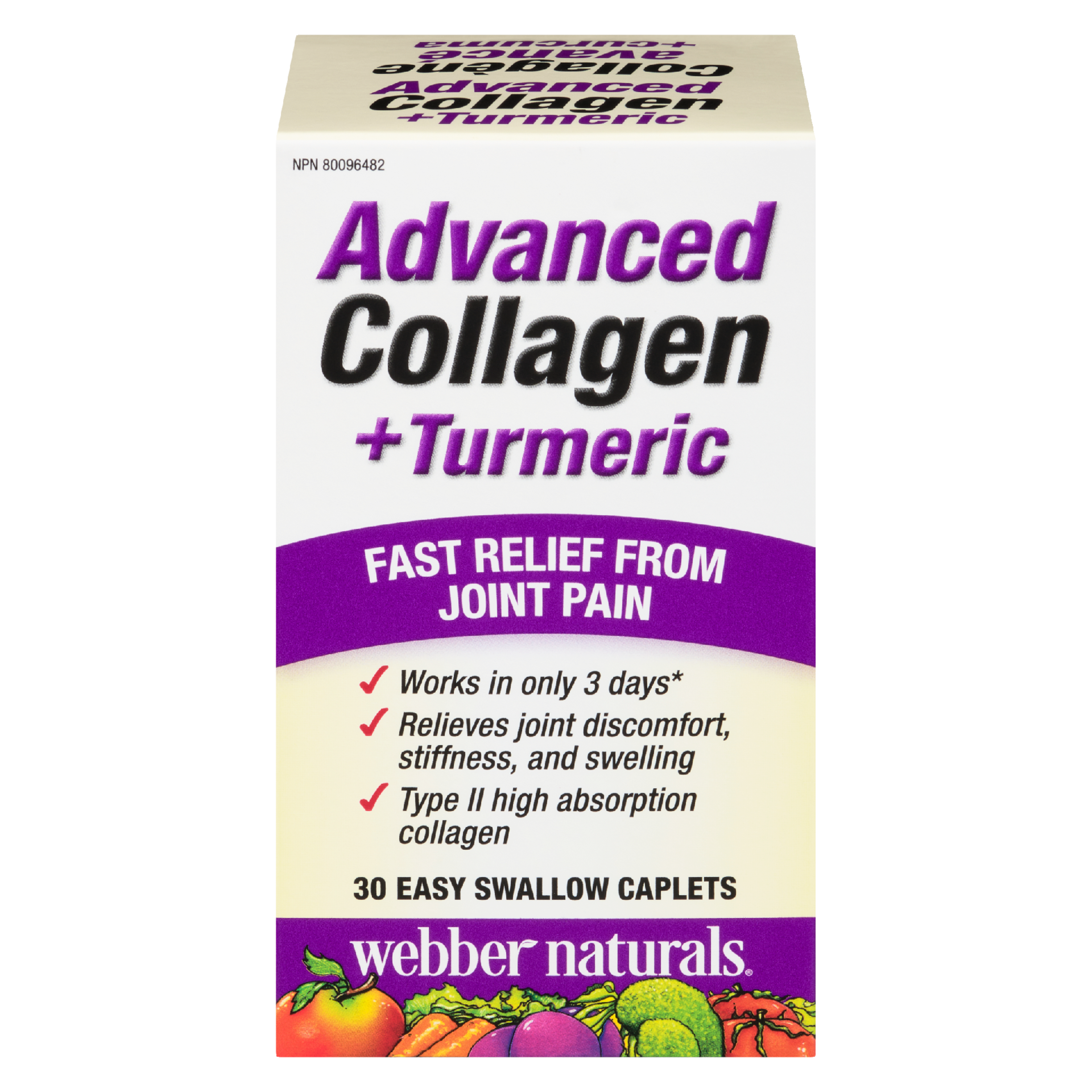 Webber Naturals Advanced Collagen + Turmeric 30 Easy Swallow Caplets