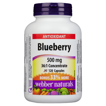 Webber Naturals Antioxidant Blueberry 500 mg 120 Capsules