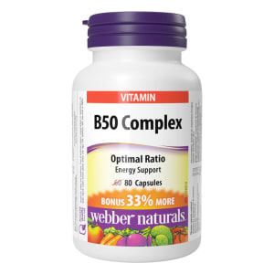 Webber Naturals Vitamin B50 Complex Otimal Ratio 80 Capsules