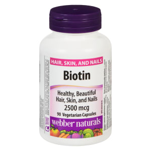 Webber Naturals Vitamin Biotin 2500 mcg 90 Vegetarian Capsules