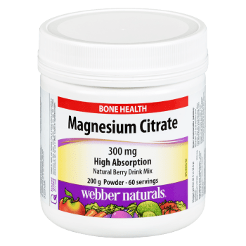 Webber Naturals Bone Health Magnesium Citrate 300 mg 200 g Powder