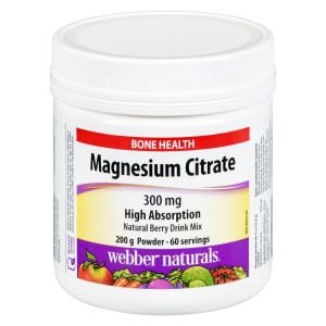 Webber Naturals Bone Health Magnesium Citrate 300 mg 200 g Powder