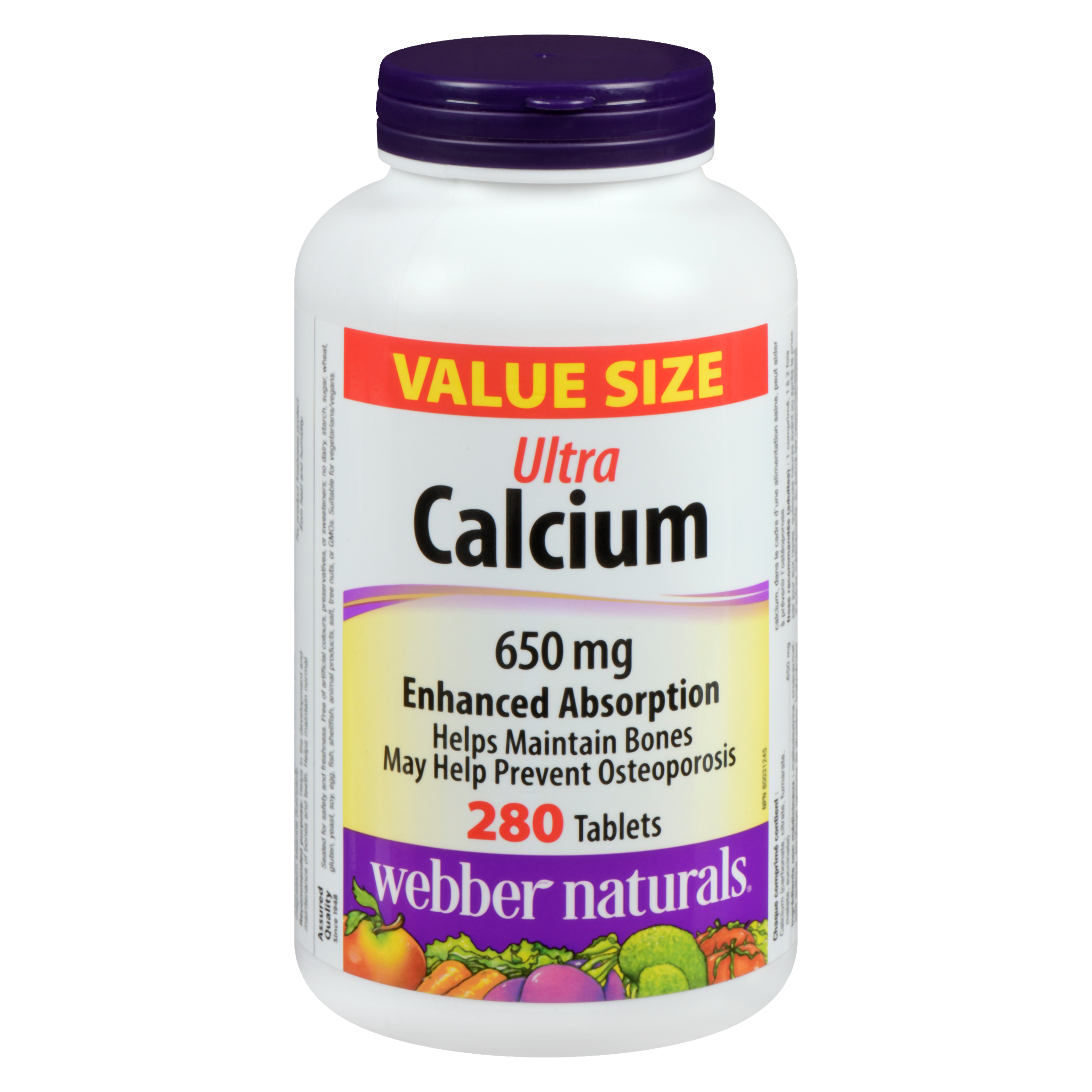 Webber Naturals Calcium Ultra 650 mg Value Size 280 Tablets