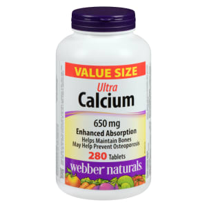 Webber Naturals Calcium Ultra 650 mg Value Size 280 Tablets