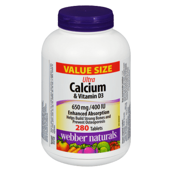 Webber Naturals Calcium & Vitamin D3 Ultra 650 mg/400 IU Value Size 280 Tablets