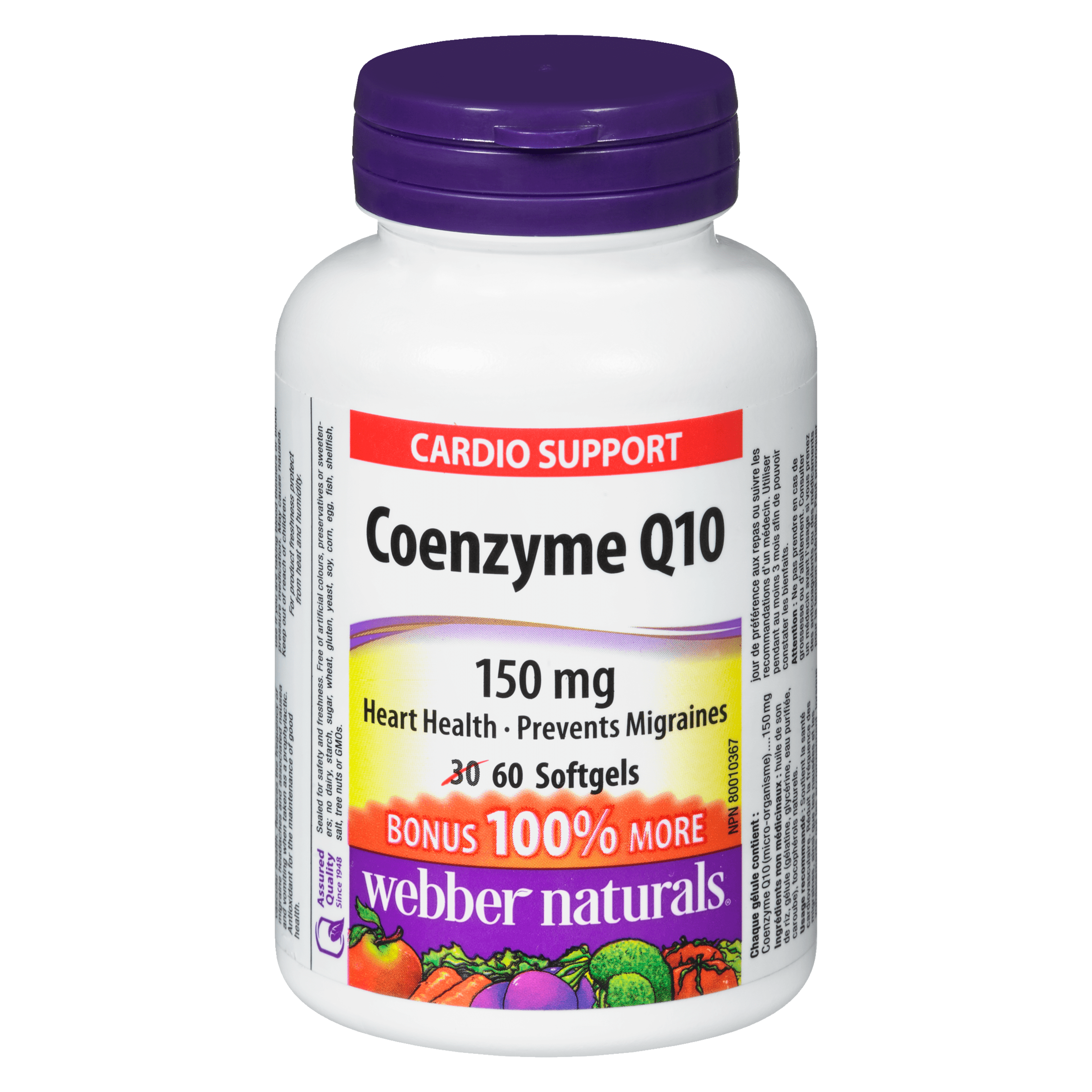 Webber Naturals Cardio Support Coenzyme Q10 150 mg 60 Softgels
