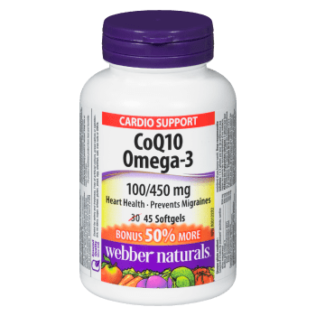 Webber Naturals Cardio Support CoQ10 Omega-3 100/450 mg 45 Softgels