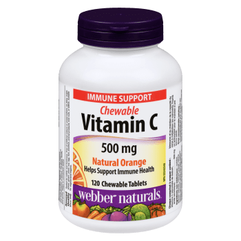 Webber Naturals Chewable Vitamin C 500 mg Natural Orange 120 Chewable Tablets