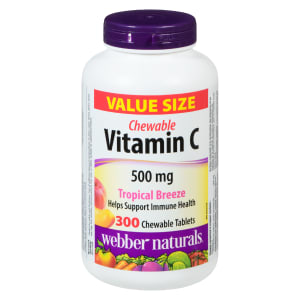 Webber Naturals Chewable Vitamin C 500 mg Tropical Breeze Value Size 300 Chewable Tablets