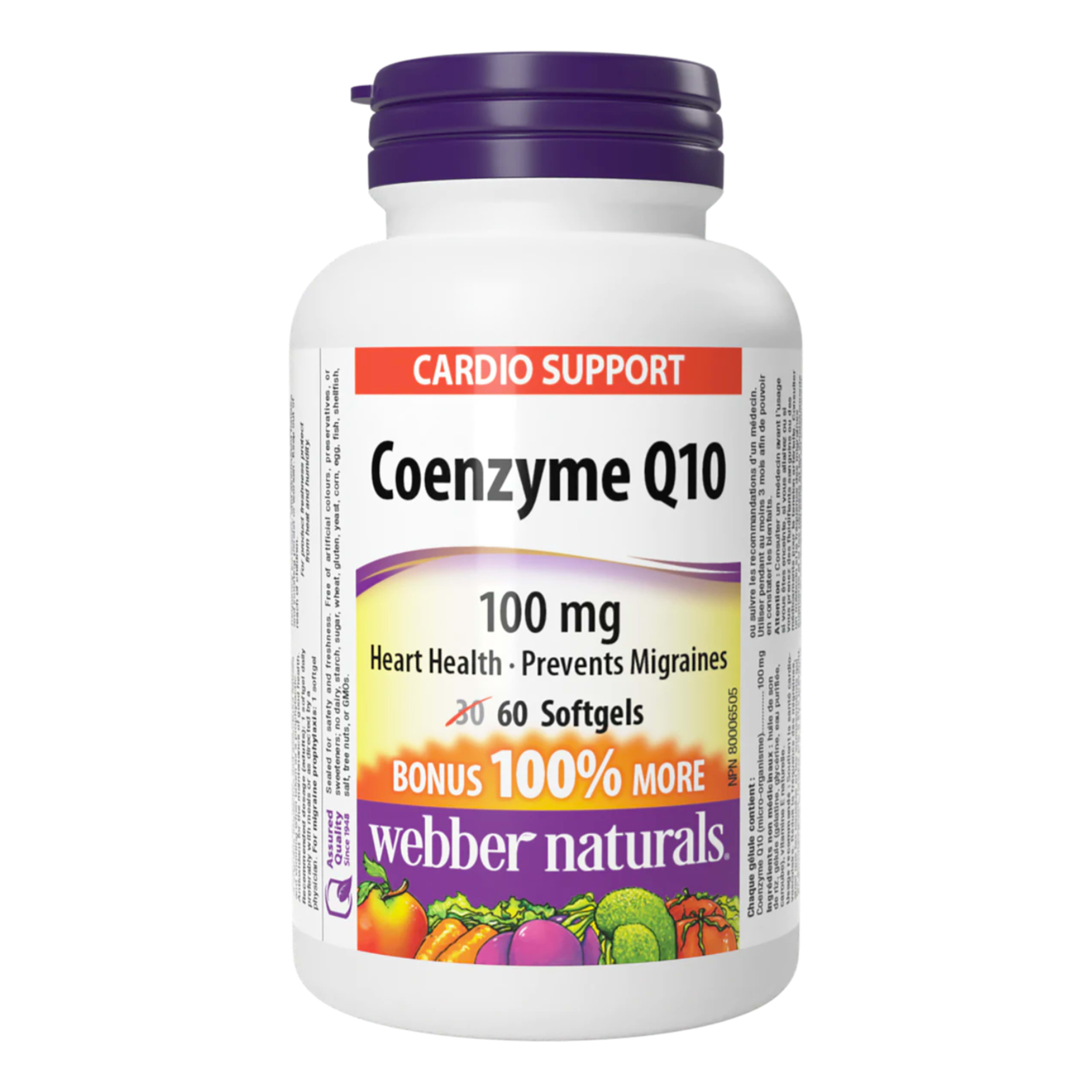 Webber Naturals Cardio Support Coenzyme Q10 100 mg 60 Softgels