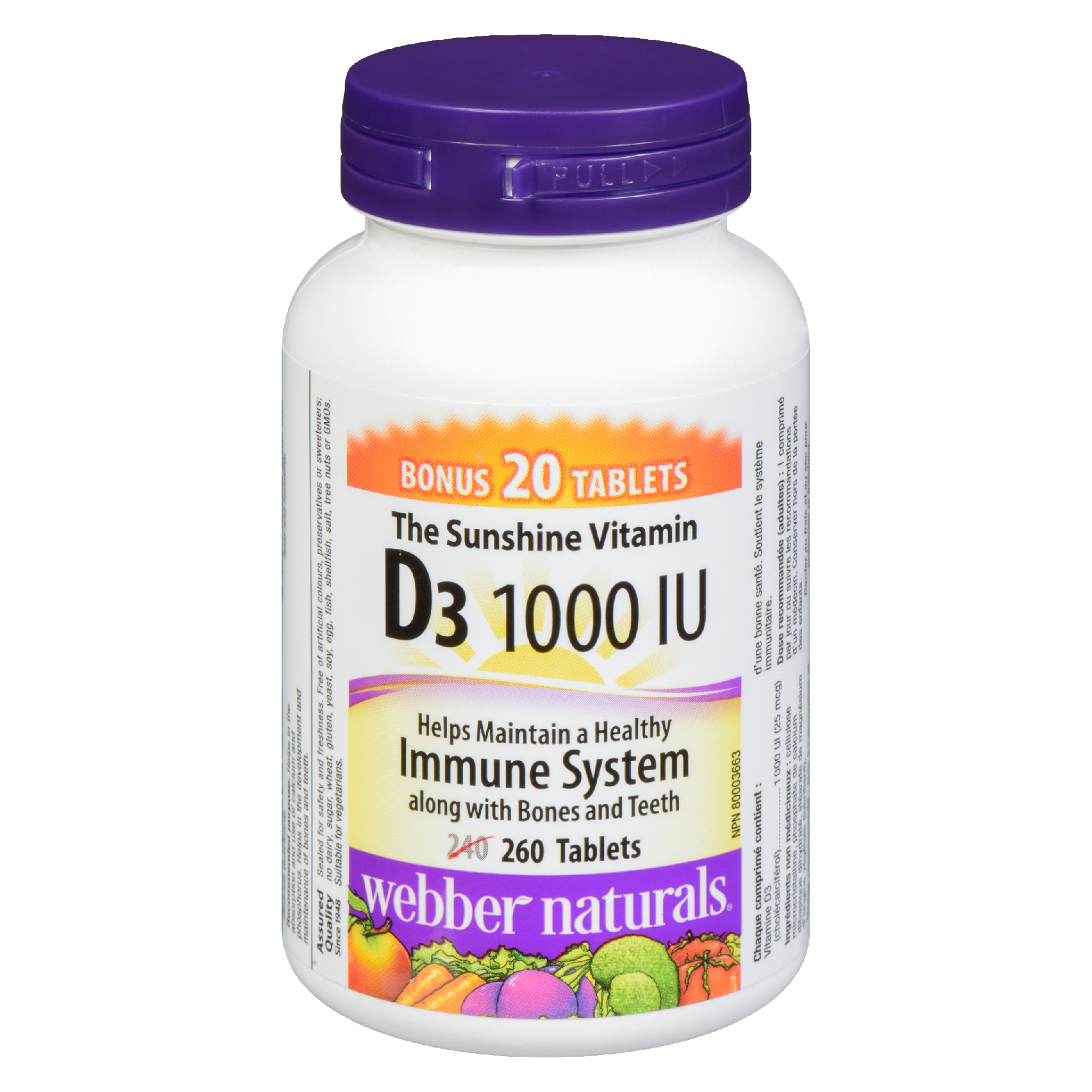 Webber Naturals D₃ 1000 IU 260 Tablets