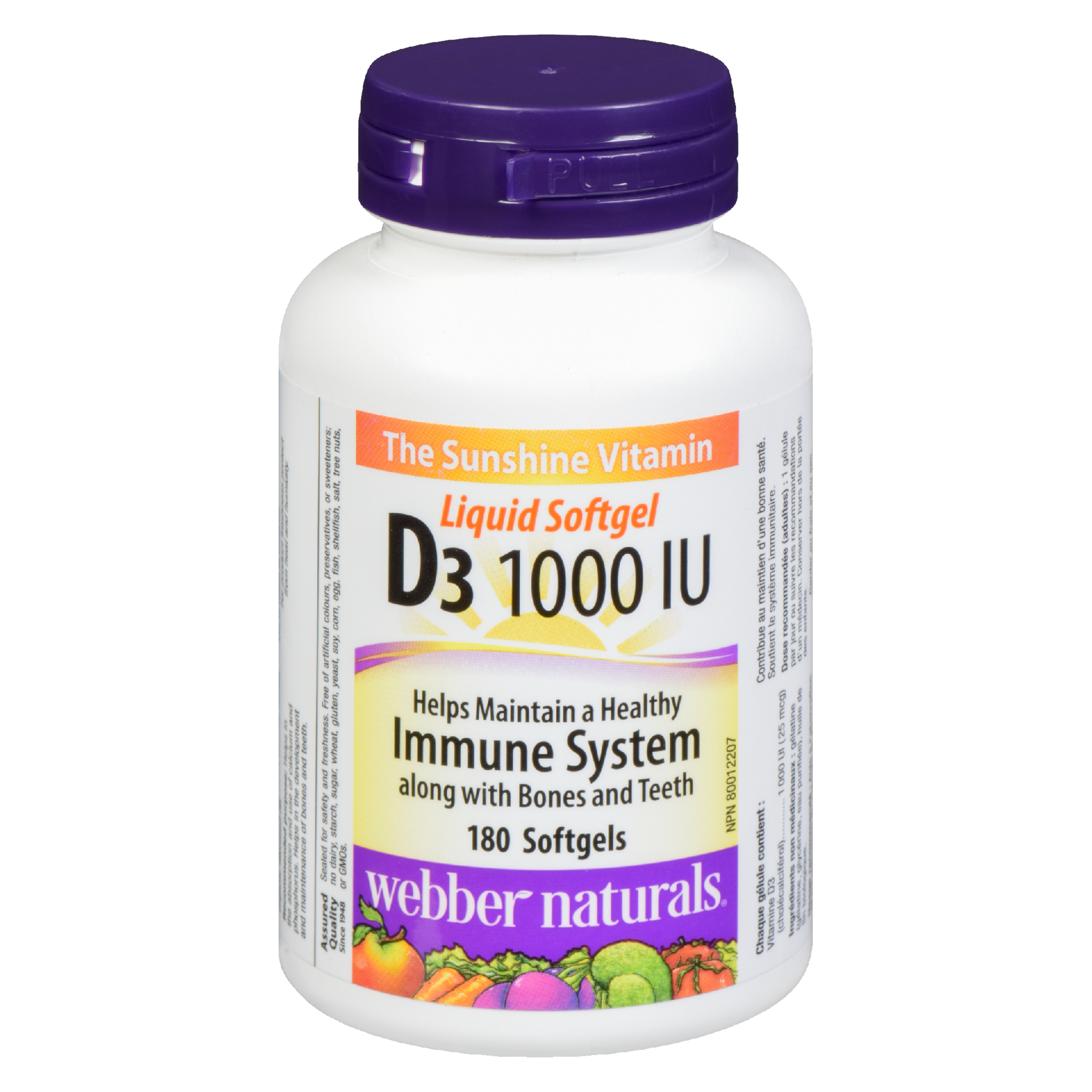 Webber Naturals D₃ 1000 IU Liquid Softgel 180 Softgels