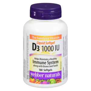 Webber Naturals D₃ 1000 IU Liquid Softgel 180 Softgels