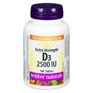 Webber Naturals D₃ 2500 IU Extra Strength 180 Tablets