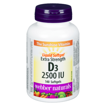 Webber Naturals D₃ 2500 IU Liquid Softgel Extra Strength 140 Softgels