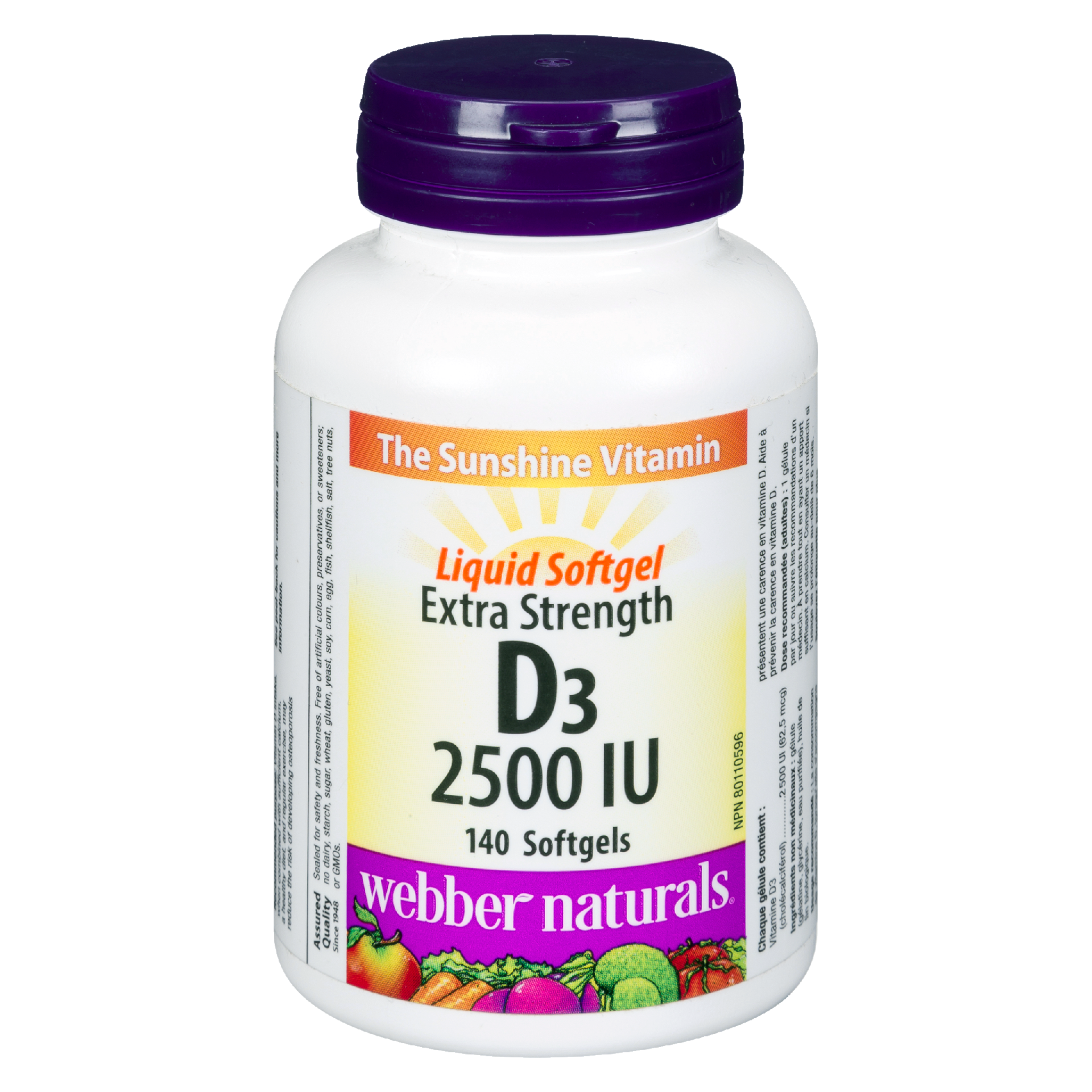 Webber Naturals D₃ 2500 IU Liquid Softgel Extra Strength 140 Softgels