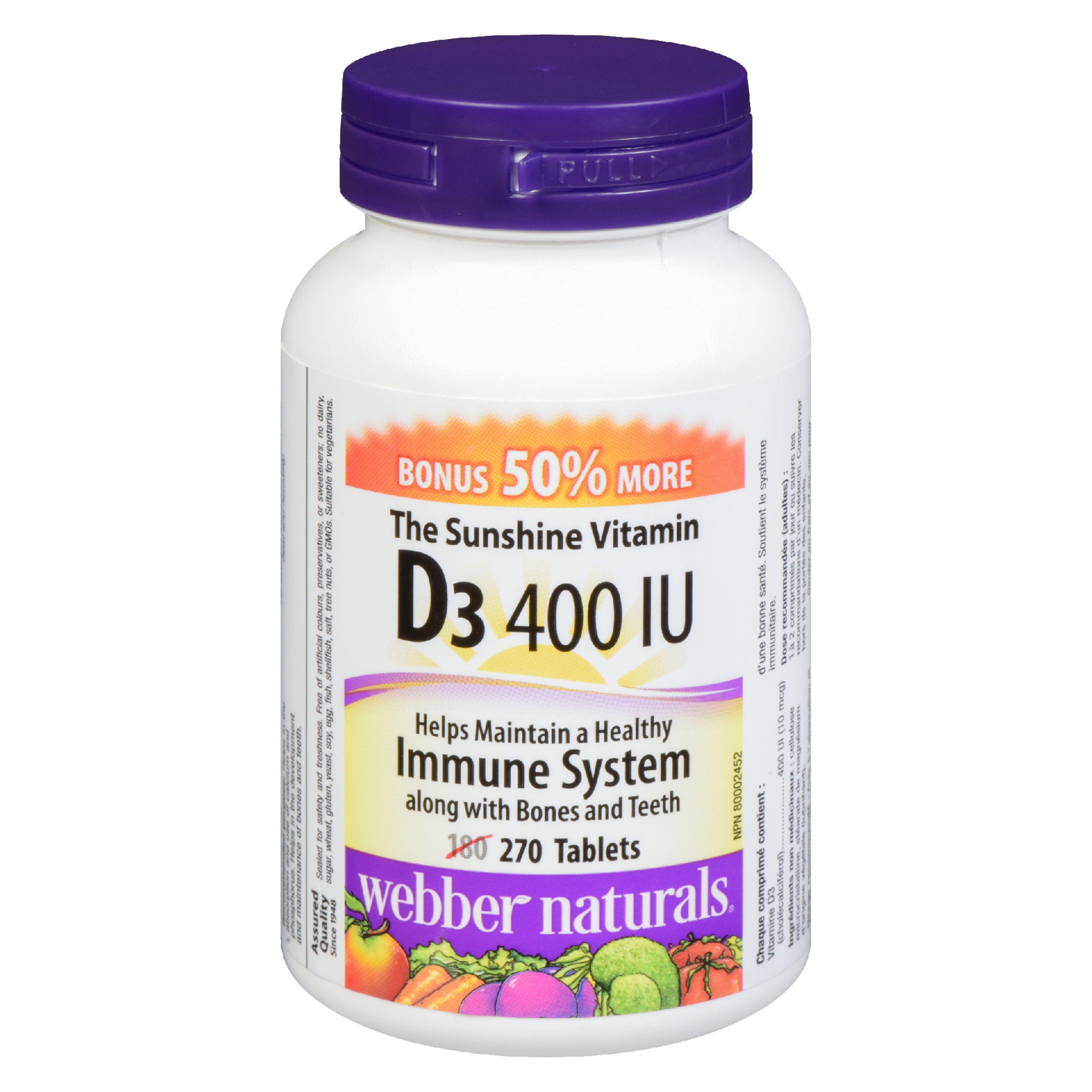 Webber Naturals D₃ 400 IU 270 Tablets