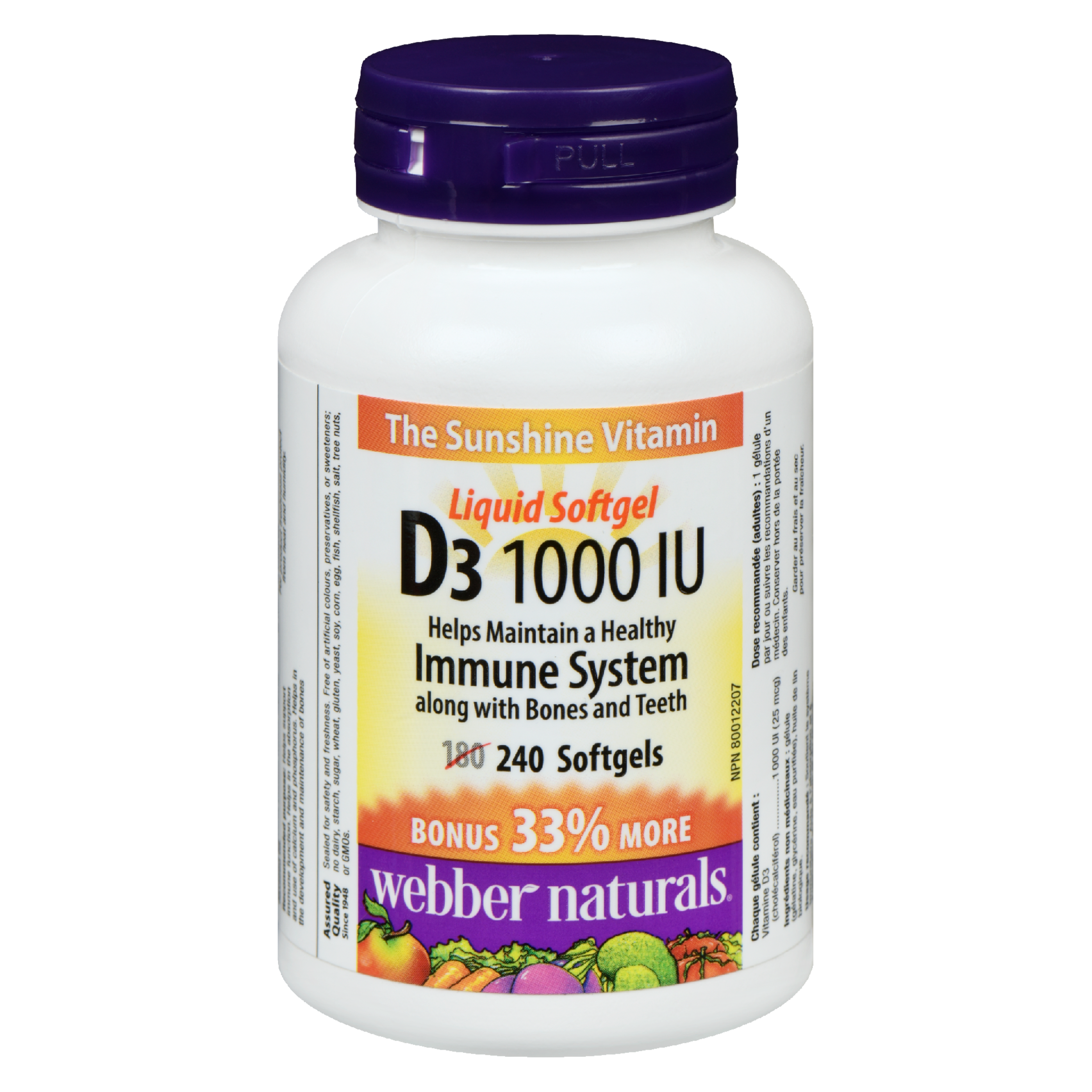 Webber Naturals D3 1000 IU 240 Softgels