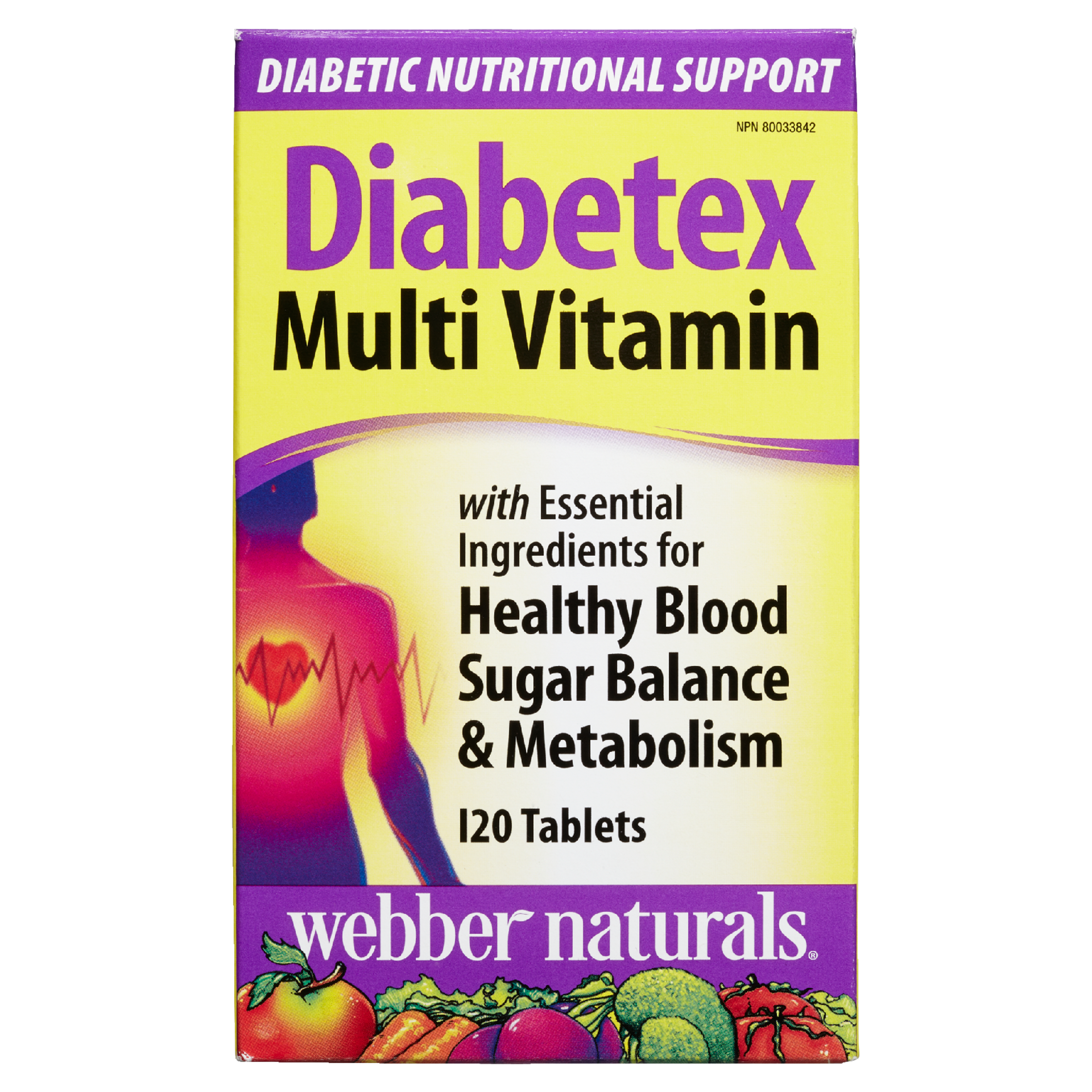Webber Naturals Diabetex Multi Vitamin 120 Tablets