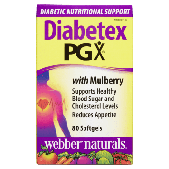 Webber Naturals Diabetex PGX with Mulberry 80 Softgels