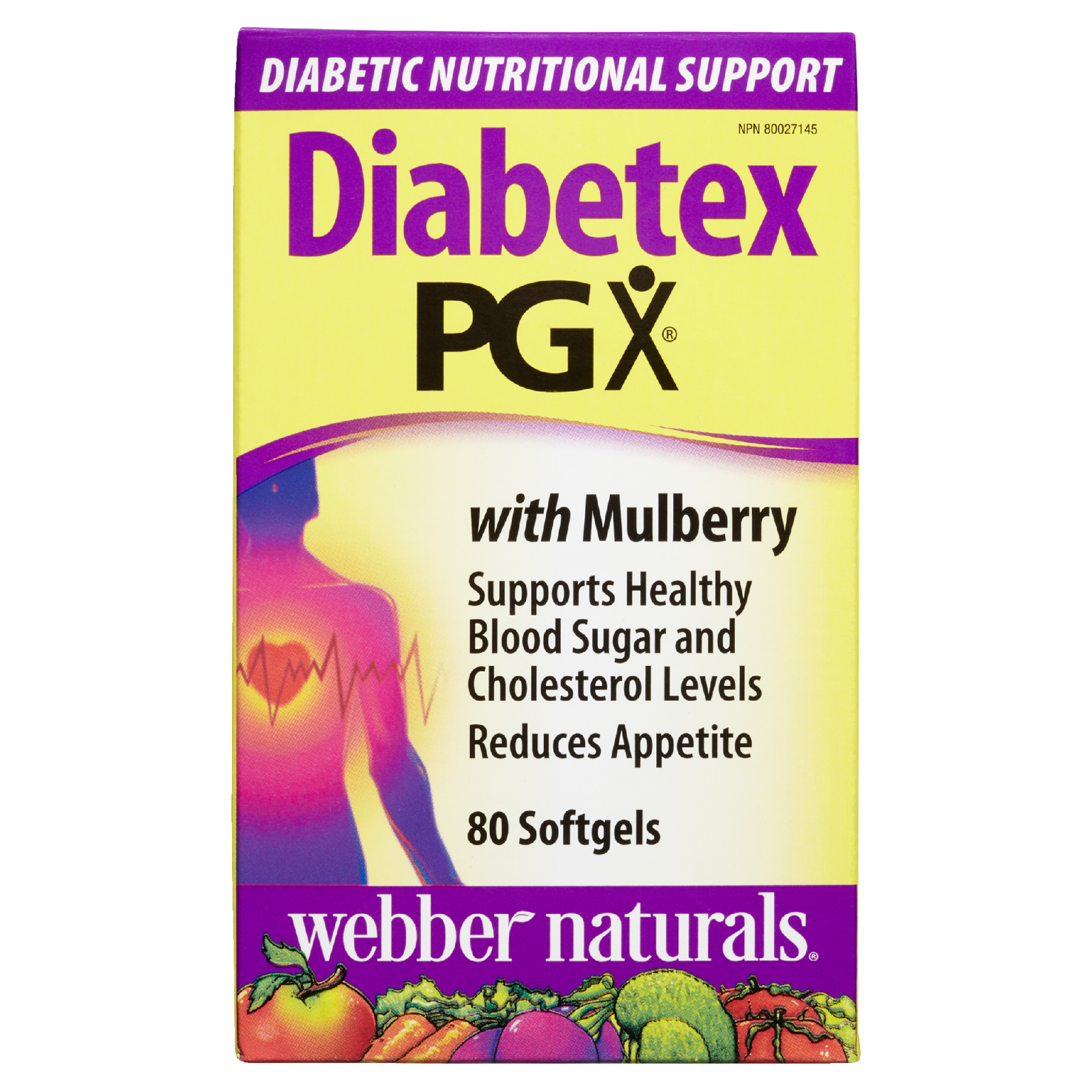 Webber Naturals Diabetex PGX with Mulberry 80 Softgels