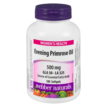 Webber Naturals Evening Primrose Oil 500 mg GLA 50 LA 325 x 180 Softgels