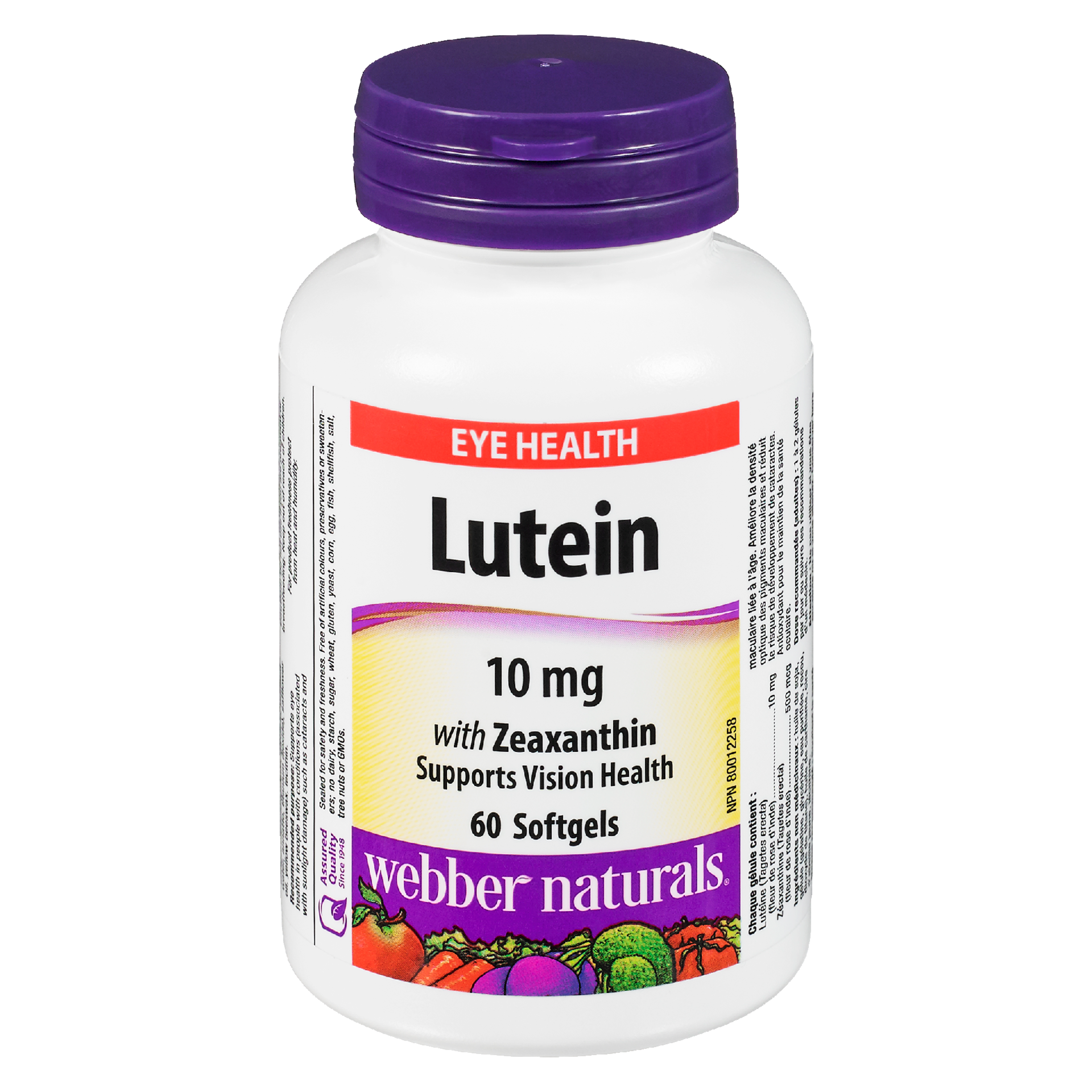 Webber Naturals Eye Health Lutein 10 mg with Zeaxanthin 60 Softgels