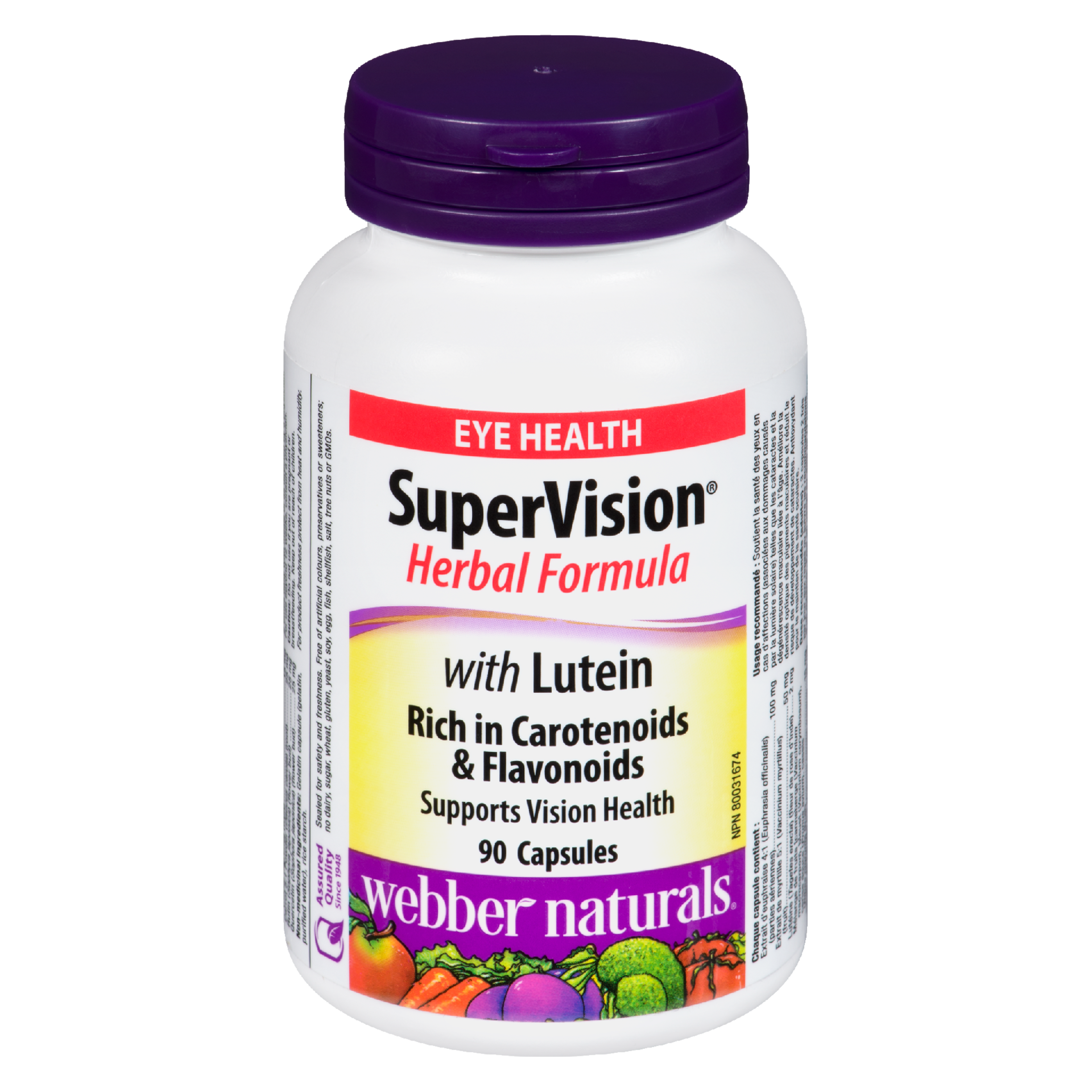 Webber Naturals Eye Health SuperVision Herbal Formula with Lutein 90 Capsules